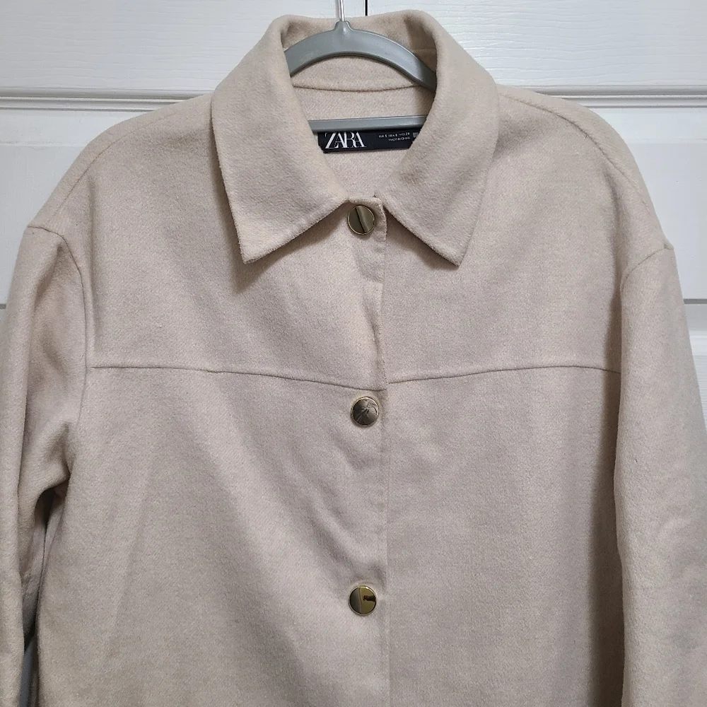 Zara Wool Blend Overshirt Shacket Womens size Small‎